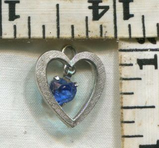 Vintage Sterling Bracelet Charm 107298 Heart With Moving Birthstone $9.  99