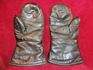 Vintage Motorcycle Riding Leather Gloves/mittens Fleece Lined Upper