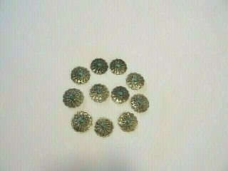 Vintage Old Pawn Navajo Silver Turquoise 12 Conchos