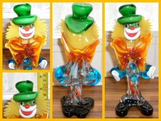 Vintage Murano Venetian Clown Italian Art Glass Italy Collectable Paperweight 1