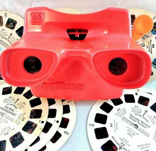 View - Master 3d Viewer Vintage Red Made In Usa With 15 Reels
