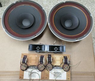 Electro Voice Pair Sentry I Speaker System T35 Sp12 Xoverall And