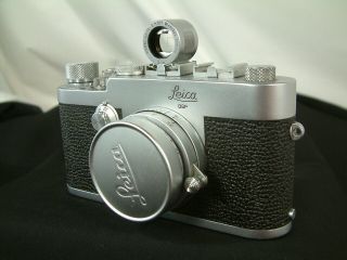 Leica Ig With 5cm Viewfinder Elmar 5cm/2.  5 Lens Leather Case