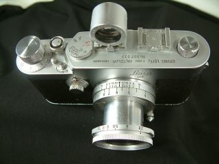Leica Ig with 5cm viewfinder elmar 5cm/2.  5 lens leather case 9