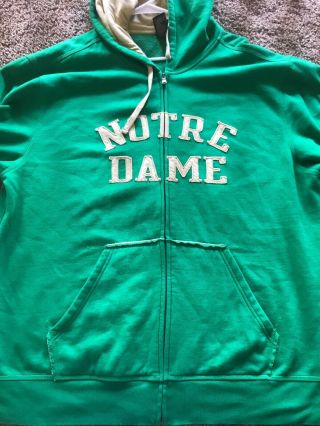 Vintage Notre Dame Zip Up Hoodie Mens Xl Adidas