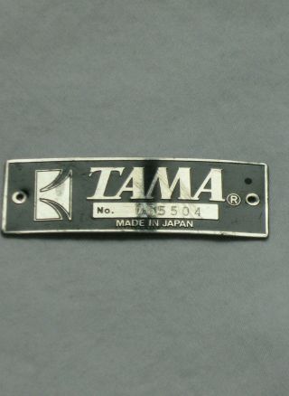 Vintage Tama Drum Badge Serial No.  065504