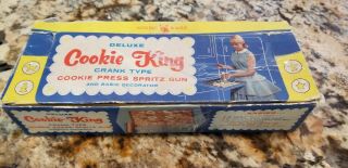 Vintage 1950s Nordic Ware Deluxe Cookie King Cookie Press Spritz Disks Gun,  Box
