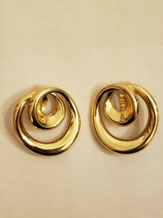 Vintage Earrings Signed Givenchy Paris York Gold Tone Combined