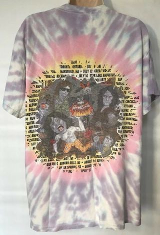 Vintage Aerosmith 1997 “Nine Lives Tour” Concert T - Shirt Adult Large Tie Dye 90s 2