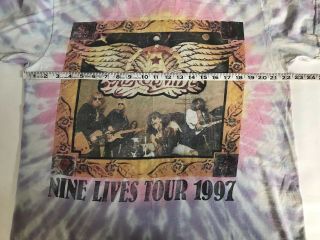 Vintage Aerosmith 1997 “Nine Lives Tour” Concert T - Shirt Adult Large Tie Dye 90s 8