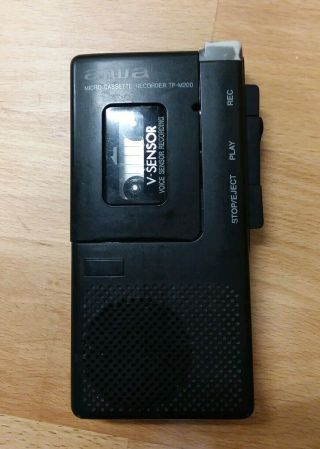 Vintage Aiwa V - Sensor Micro Cassette Recorder Model Tp - M200