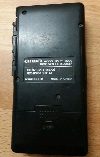 Vintage Aiwa V - Sensor Micro Cassette Recorder Model TP - M200 2
