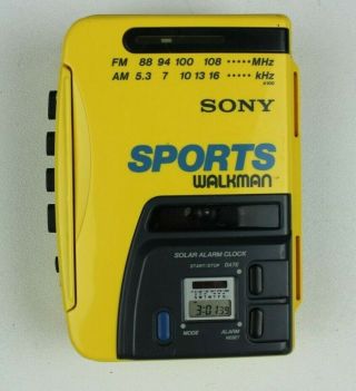 Vtg Sony Sports Walkman Wm - Af58 Portable Am / Fm Cassette Player Alarm Clock