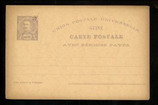 Postal Stationery H&g 10 Portuguese Guinea Postal Card 1905 Vintage M&r Card