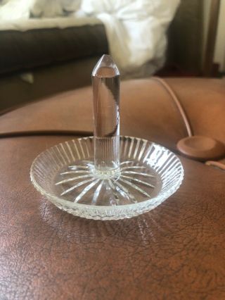 Vintage Waterford Irish Cut Crystal Ring Holder Dish Tray - Signed