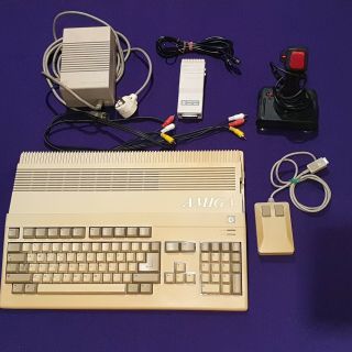 Amiga 500 With Tank Mouse,  Joystick,  A520 And Upgrade Card