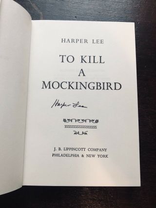 Signed Harper Lee To Kill A Mockingbird Hardcover Book