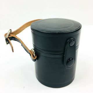 Vintage Leather Camera Lens Hard Case with Strap by Hato Hasi 4 