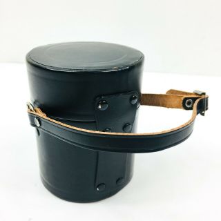 Vintage Leather Camera Lens Hard Case with Strap by Hato Hasi 4 