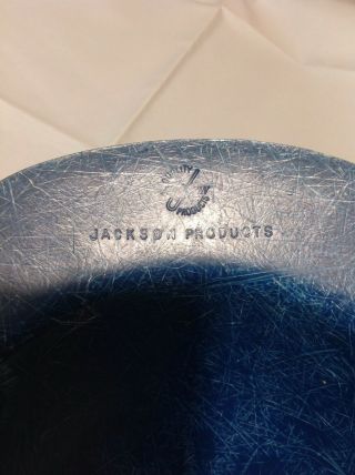Vintage JACKSON Products Fiberglass Blue Hard Hat Helmet 4