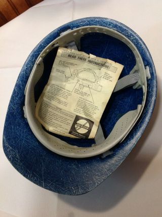 Vintage JACKSON Products Fiberglass Blue Hard Hat Helmet 7