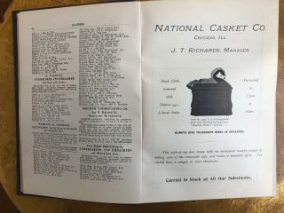 Eckels Undertakers Directory 1903 ANTIQUE Embalming VINTAGE Funeral Advertising 4