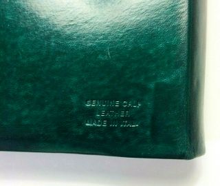 Vintage Hard - Cover Italian Leather Address Book Forest Green 4