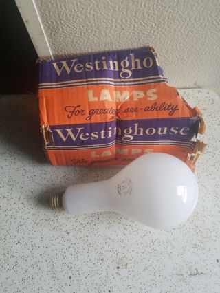 Vintage Westinghouse 300 Watt 115 - 125 Volt Industrial Steampunk Light Bulb