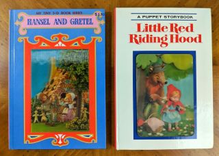 Two Vintage A Puppet Storybooks Little Red Riding Hood And Hansel And Gretel Hc