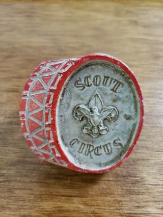 Vintage Bsa Www Oa Scout Circus Drum Neckerchief Slide