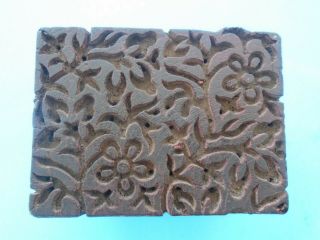 Large Vintage Floral Carved Indian Textile Blocks Wood Printing Pottery Stamps