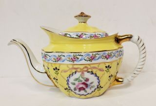 Adeline By Royal Danube Tea Pot 24 Ounce Pattern 1886 - Yellow Vintage