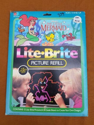 Vtg Lite Brite Disney Little Mermaid Picture Refill Sheets Paper Design Pages