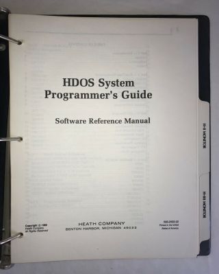 HDOS Vols 1 and II - Manuals and Software for Heath Zenith H8 H - 88/H - 89/Z - 89 etc 5