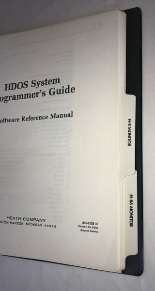 HDOS Vols 1 and II - Manuals and Software for Heath Zenith H8 H - 88/H - 89/Z - 89 etc 6