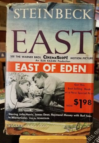 East Of Eden W/ Scarce James Dean Cinemascope Movie Wrapper John Steinbeck Hc Dj