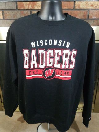 Vintage Champion Wisconsin Badgers Football Ncaa Crewneck Sweatshirt Men 