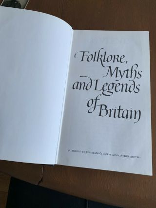 Folklore Myths And Legends Of Britain - Vintage First Edition Book 1973 2