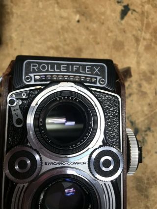 Rolleiflex 3.  5f 2218196 Model 1 Still Has A Roll Of Film In It 8