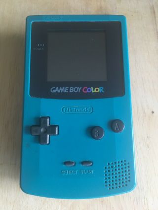 Vintage Nintendo Gameboy Color Cgb - 001 Teal Handheld Game System