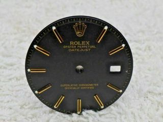 Vintage Rolex Black Dial With Date 3035 Watch Repainted Dial Con