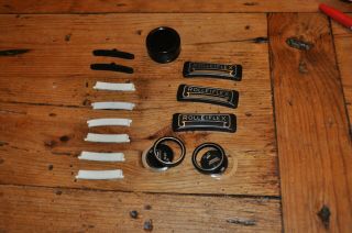 3 Rolleiflex 3.  5 F TLR Camera Name Plates,  6 diffusor plates,  two knobs,  plus 5