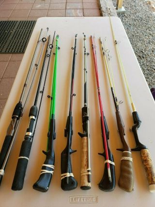 8 - Vtg & Collectible 2 Piece Fishing Rods See Pictures Of Whats In The Bundle