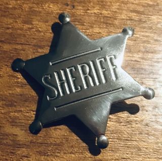 Vintage Obsolete Sheriff Silver Tone Metal Police Badge