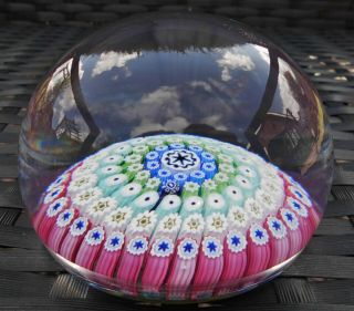Whitefriars Vintage English Lead Crystal Millefiori Magnum Glass Paperweight