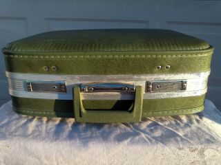 Vintage Green Hard Shell Suitcase 17 X 12 X 6