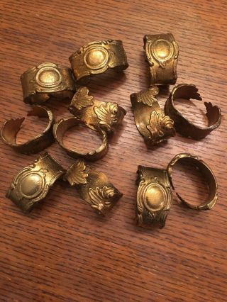 Metal Napkin Ring Holders,  Bulk Napkin Rings,  Set Of 12 (oval,  Gold) Vintage