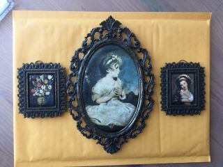 Vintage Framed Pictures,  Set Of 3,  Made In Italy