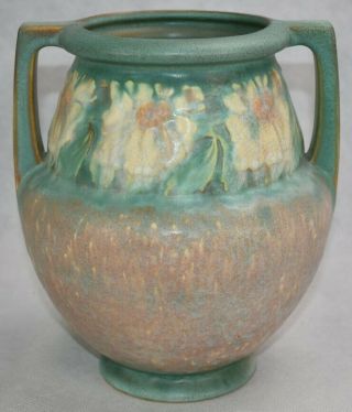 Vintage Roseville Pottery Dahlrose Vase 367 - 8