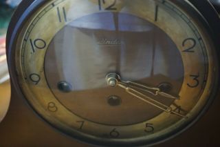 Vintage 8 - Day Linden Westminster Chime Wind Up Mantle Clock 341 - 020 Case